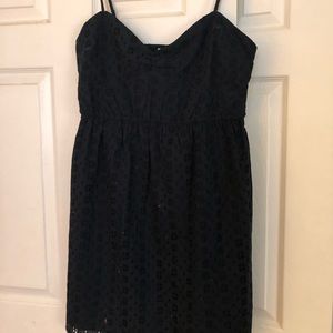 J Crew eyelet navy blue summer dress